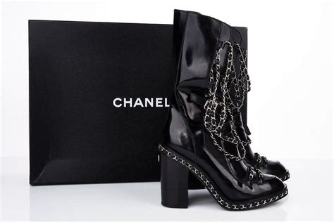 chanel boots|Chanel platform boots.